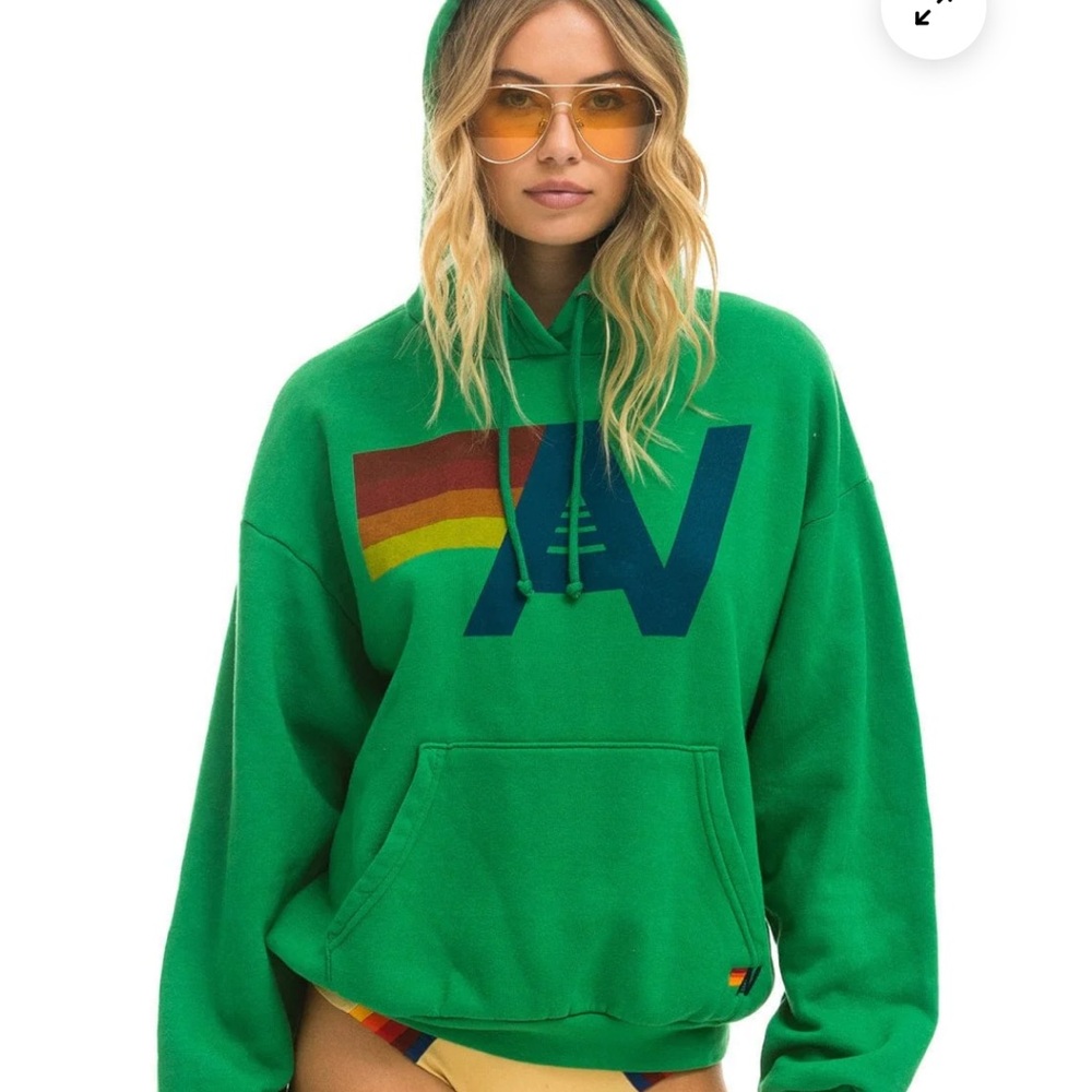 Aviator Nation Green Rainbow Hoodie (brand new)